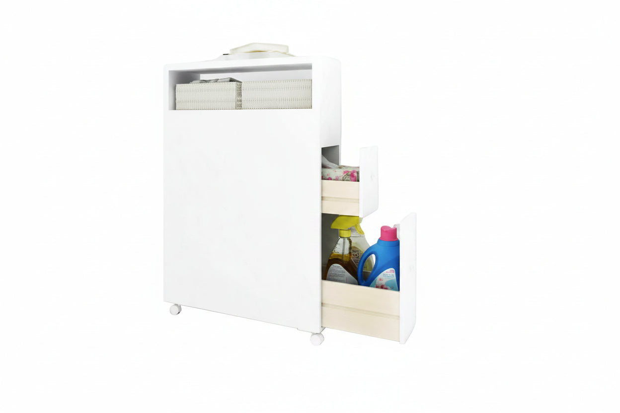 Slim Bathroom Storage Cabinet with 2 Slide Out Drawers
