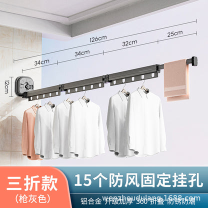 Wall-Mounted Foldable Clothes Drying Rack with Suction Cups