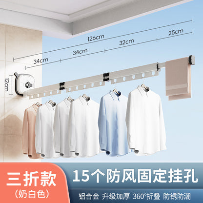 Wall-Mounted Foldable Clothes Drying Rack with Suction Cups