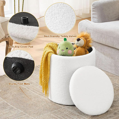 Nesting Bouclé Storage Ottomans (Set of 2)