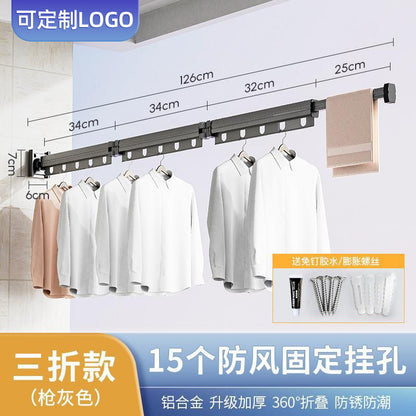 Wall-Mounted Foldable Clothes Drying Rack with Suction Cups